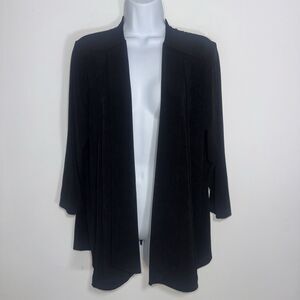 Chico's Travelers Black Maya Jacket Open Front Cardigan Women Sz 2 Large